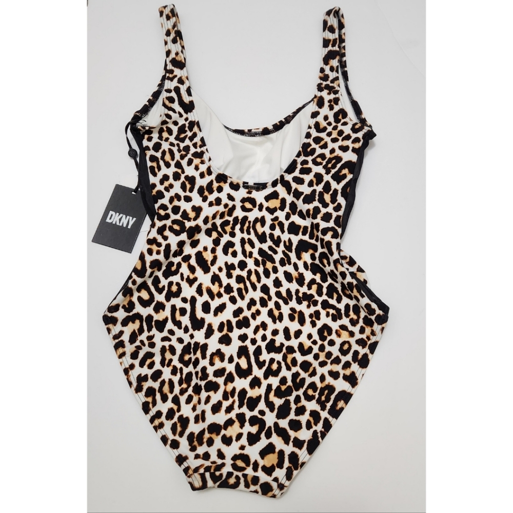 🆕️⬇️🎉2x HOST PICK🎉 DKNY Animal-Print Mesh-Stripe One-Piece Swimsuit - Picture 4 of 10